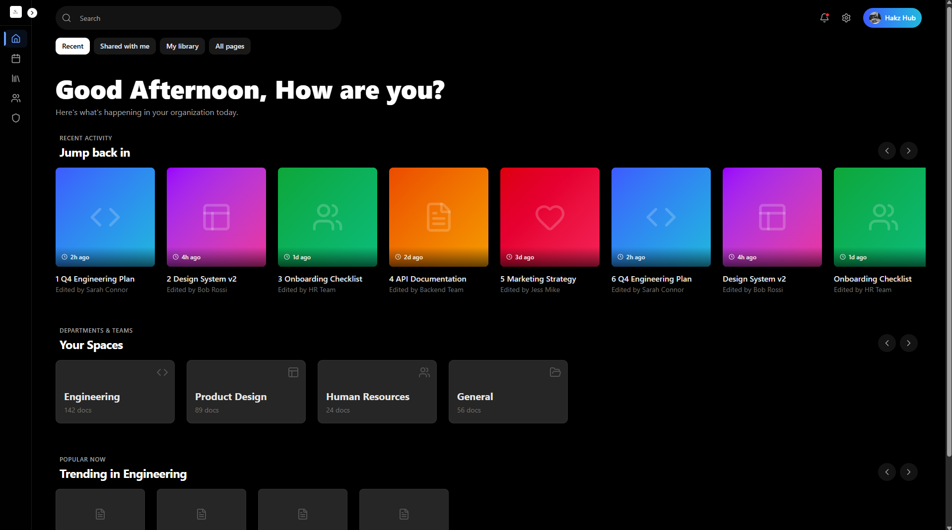 Smart Wiki dashboard experience